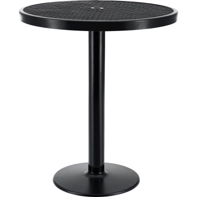 Global Industrial™ 36 « Table ronde de hauteur de bar extérieur, 42 » H, métal déployé, noir