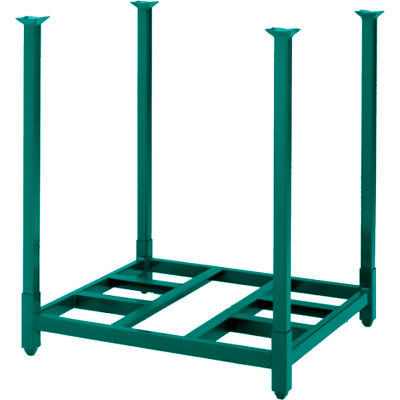 Rack de pile portable Steel King®, pont ouvert, 60 « L x 42 » P x 36 « H, vert