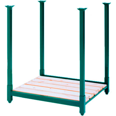 Rack de pile portable Steel King®, terrasse en bois, 48 « L x 48 « P x 36 » H, vert