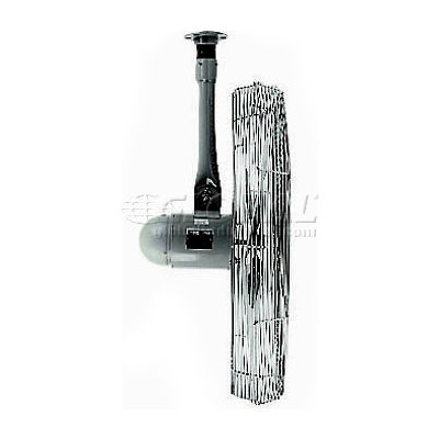 TPI 30" Industrial Ceiling Mount Fan, 2 Speed, 5400 CFM, 120V, 1/3 HP, Single Phase, Gray