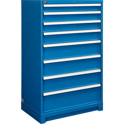 Global Industrial™ Modular Drawer Cabinet, 8 Drawers, w/Lock, 36"Wx24"Dx57"H, Blue