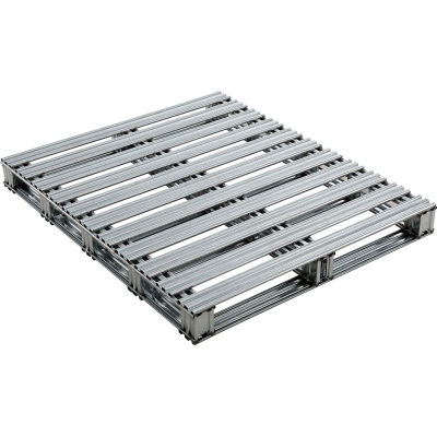 Global Industrial™ Stackable Open Deck Pallet, acier galvanisé, 2 voies, 48 « x40 », 8000 lb Stat Cap