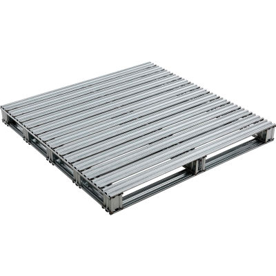 Global Industrial™ Stackable Open Deck Pallet, acier galvanisé, 2 voies, 48 « x48 », 8000 lb Stat Cap