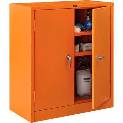 Global Industrial™ Emergency Preparedness Cabinet, Counter Height, 36"Wx18"Dx42"H, Orange