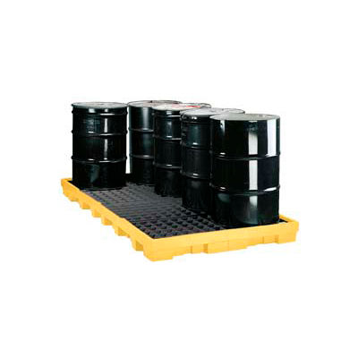 Eagle 1688 8 Drum Spill Containment Platform - Yellow with No Drain