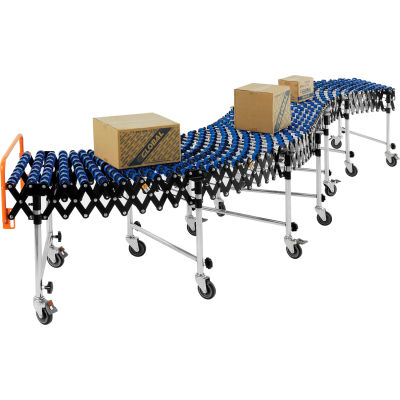 Global Industrial Portable, Flexible & Expandable Conveyor W/ Skate Wheels, Expands 6'2"-24'8"