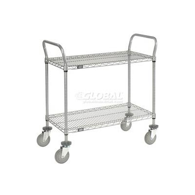 Nexel® Utility Cart w / 2 étagères et poly roulettes, 1200 lb. Capacité, 36"L x 18"L x 39"H