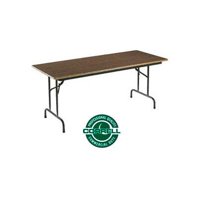 Correll Folding Table - Laminate - 30" X 72" - Walnut