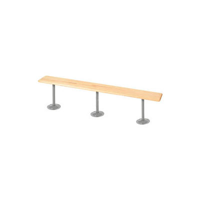Global Industrial Locker Room Bench, Hardwood With Steel Tube Pedestal Legs, 96 x 9-1/2 x 17