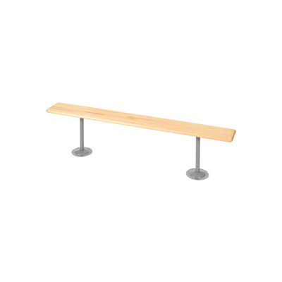 Global Industrial Locker Bench Hardwood Top w/Steel Tube Pedestals, Bolt Down 108 x 9-1/2 x 17