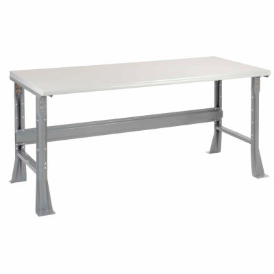 Global Industrial Flared Leg Workbench w/ Laminate Safety Edge Top, 72"W x 36"D, Gray