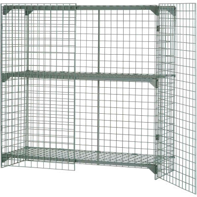 Global Industrial™ Wire Mesh Security Cage Locker, 36"Wx24"Dx60"H, Gray, Unassembled