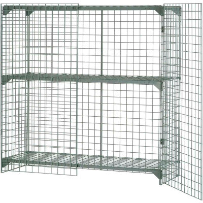 Global Industrial Wire Mesh Security Cage Locker, 60"Wx36"Dx60"H, Gray, Unassembled