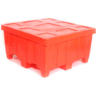 Myton Forkliftable Bulk Shipping Container MTG-2 with Lid - 44"L x 44"W x 23"H, Yellow