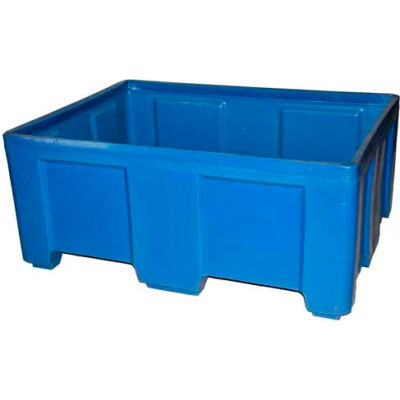 Forkliftable Bulk Shipping Container No Lid - 49-1/2"L x 37-1/2"W x 21-1/2"H, Blue