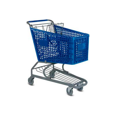 VersaCart® Blue Plastic Shopping Cart 5.2 Cu. Ft. Capacity 103-145-DBL-BH