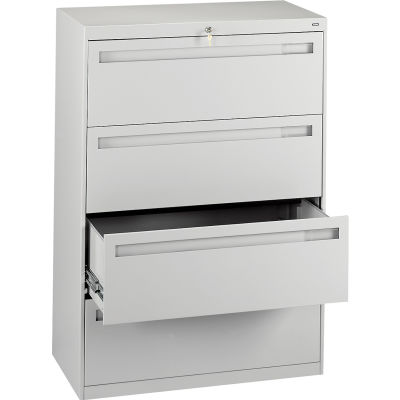 Deluxe Fixed Front Lateral File Cabinet 36"W X 52"H - Putty