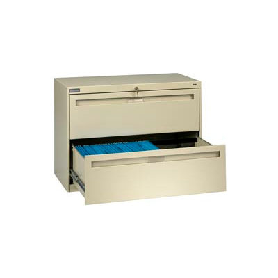 Deluxe Fixed Front Lateral File Cabinet 42"W X 28"H - Putty