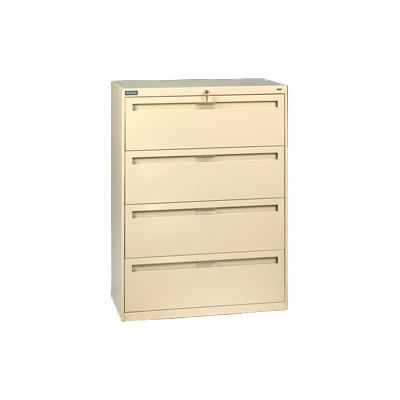 Deluxe Fixed Front Lateral File Cabinet 42"W X 52"H - Putty