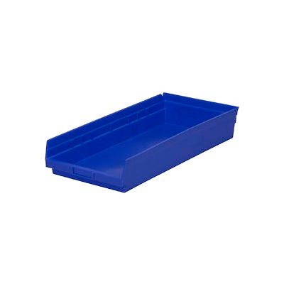 Bac de rangement gigogne en plastique industriel™ Global 11-1/8 « W x 23-5/8 » L x 4"H Bleu - Qté par paquet : 6