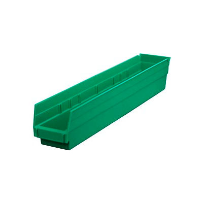 Global Industrial Plastic Nesting Storage Shelf Bin 4-1/8"W x 23-5/8"D x 4"H Green - Pkg Qty 12