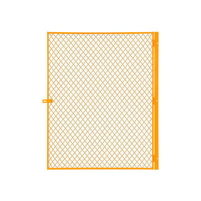 Global Industrial Machinery Wire Fence Partition Hinged Door, Yellow