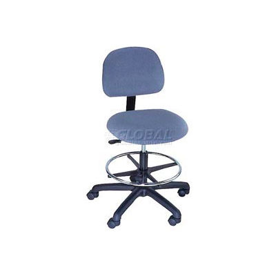 Task Stool - Fabric - Low Back - Pneumatic - Blue