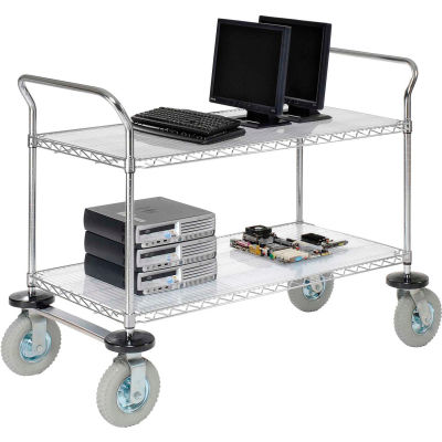 Nexel® Chrome Wire Shelf Instrument Cart w / 2 étagères, 1200 Ib. Capacité, 36 « L x 24 « L x 44 « H