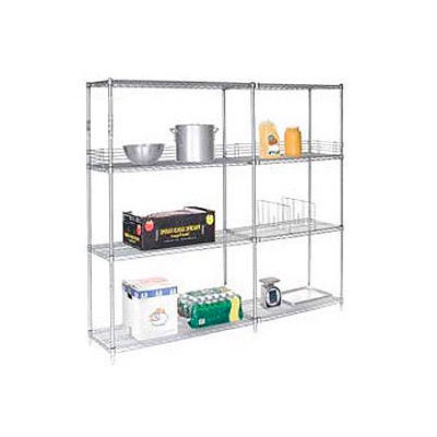 Nexel® Poly-Z-Brite®, 4 Tier, Wire Shelving Add-On Unit, 48"W x 21"D x 63"H
