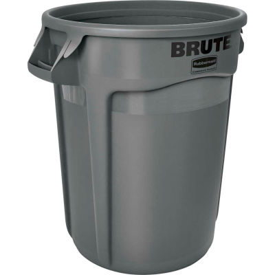 Rubbermaid brute® 2632 poubelle conteneur w/ventilation canaux, 32 gallons - Gris