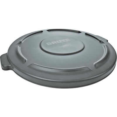 Flat Lid For 44 Gallon Round Trash Container - Gray