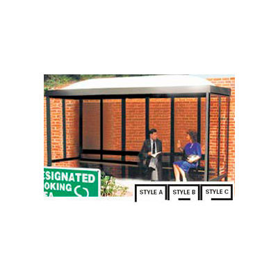Smoking Shelter Dome Roof Four Sided With Left Front Opening 15' x 5'