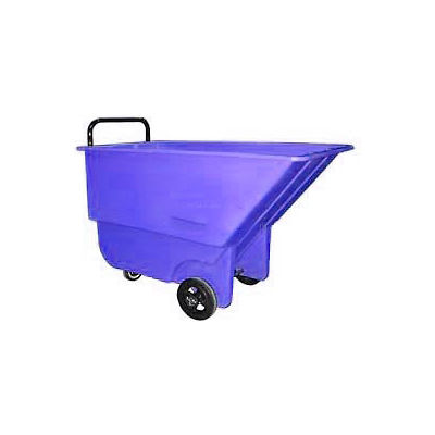 Bayhead Products Light Duty Plastic Tilt Truck, 1/3 Cu. Yd. Cap, 275 Lbs. Cap, Blue