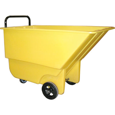 Bayhead Products Light Duty Plastic Tilt Truck, 1/3 Cu. Yd. Cap, 275 Lbs. Cap, Yellow