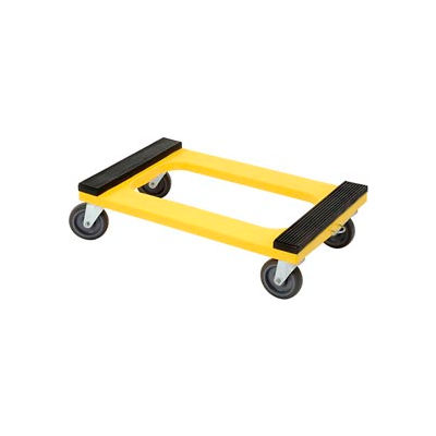 Global Industrial™ Plastic Dolly with Rubber Padded Deck 5" Casters 1200 Lb. Capacité