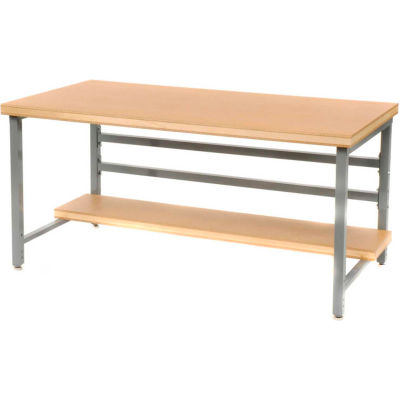 Stationary 72" X 30" Shop Top Square Edge Workbench - Gray