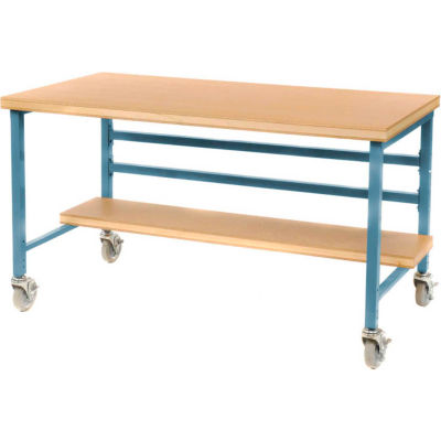 Built-Rite Mobile Workbench w/ Shop Top Square Edge, 60"W x 30"D, Blue
