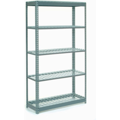 Global Industrial™ Heavy Duty Shelving 48"W x 12"D x 60"H With 5 Shelves - Wire Deck - Gray