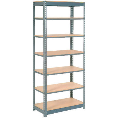 Global Industrial™ Heavy Duty Shelving 48"W x 12"D x 84"H With 7 Shelves - Wood Deck - Gray