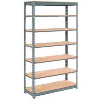 Global Industrial™ Heavy Duty Shelving 48"W x 12"D x 96"H With 7 Shelves - Wood Deck - Gray