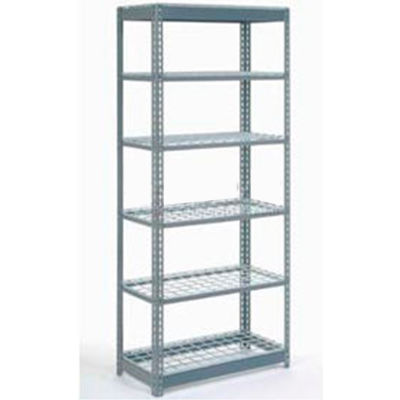 Global Industrial™ Heavy Duty Shelving 48"W x 18"D x 96"H With 6 Shelves - Wire Deck - Gray