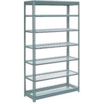 Global Industrial™ Heavy Duty Shelving 48"W x 18"D x 96"H With 7 Shelves - Wire Deck - Gray