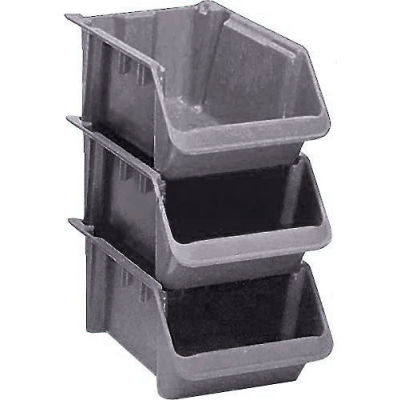 LEWISBins Fiberglass Stack & Nest Hopper Bin, 11-1/2"W x 24"D x 8"H, Gray - Pkg Qty 5