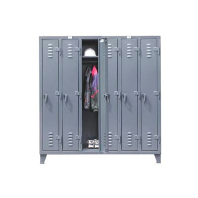 Strong Hold® Heavy Duty Slim-Line Locker 66-18-1TSL - Single Tier 74x18x78 6 Door