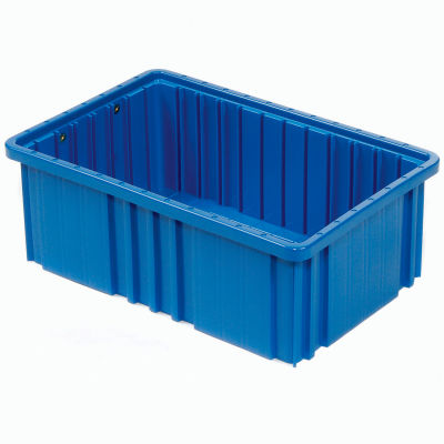 Global Industrial™ Plastic Dividable Grid Container DG91035,10-7/8"L x 8-1/4"W x 3-1/2"H, Blue - Pkg Qty 20