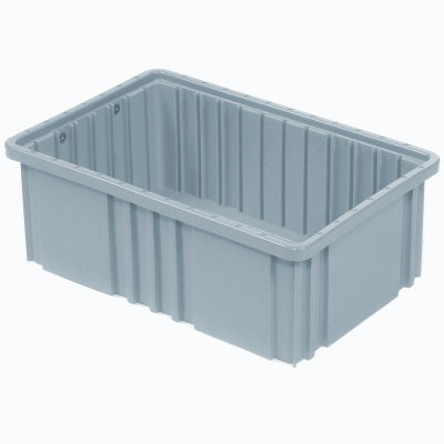Global Industrial™ Plastic Dividable Grid Container DG91035,10-7/8"L x 8-1/4"W x 3-1/2"H, Gray - Pkg Qty 20