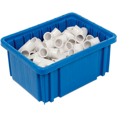 Global Industrial Plastic Dividable Grid Container - DG91050,10-7/8"L x 8-1/4"W x 5"H, Blue - Pkg Qty 20