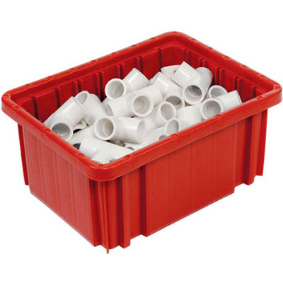 Global Industrial Plastic Dividable Grid Container - DG91050,10-7/8"L x 8-1/4"W x 5"H, Red - Pkg Qty 20