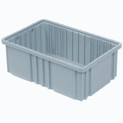 Global Industrial Plastic Dividable Grid Container - DG92060,16-1/2"L x 10-7/8"W x 6"H, Gray - Pkg Qty 8