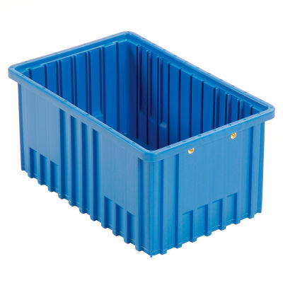 Global Industrial™ Plastic Dividable Grid Container - DG92080,16-1/2"L x 10-7/8"W x 8"H, Blue - Pkg Qty 8